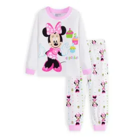 1-7y 2pcs New Kids Minnie Mouse Pajamas Sets Baby Girls and Boys Clothes Pijamas Anna Elsa Cartoon Long Sleeve T-shirt Pants Set