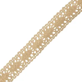 1” Cotton Lace Trim - Beige (By the Yard)