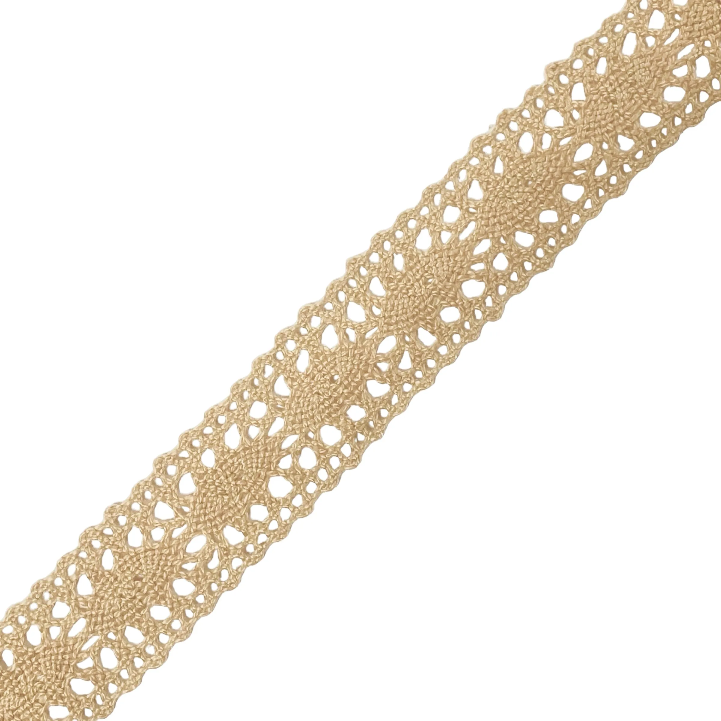 1” Cotton Lace Trim - Beige (By the Yard)