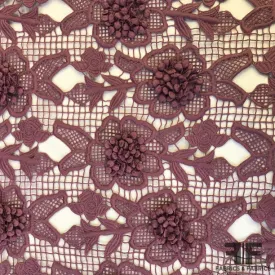 3D Floral Guipure Lace - Plum