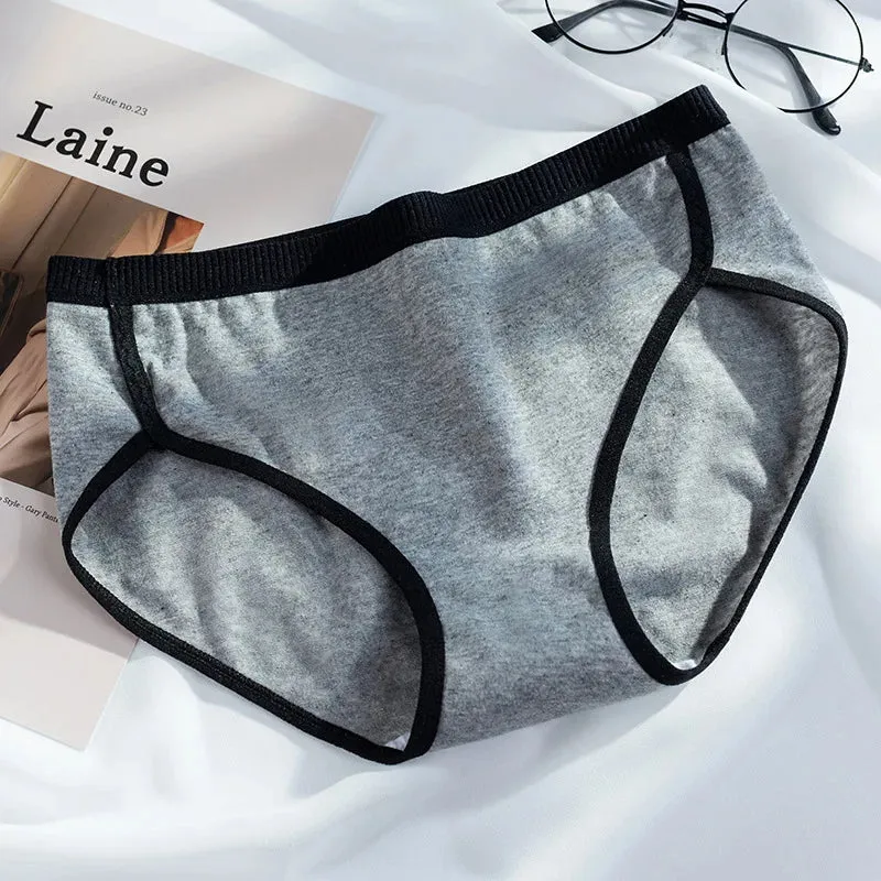 3PCS/Set Cotton Panties Women's Briefs Sexy Underpants Black White Female Linger Low Waist Underwear Women Pantys Lingerie S-L