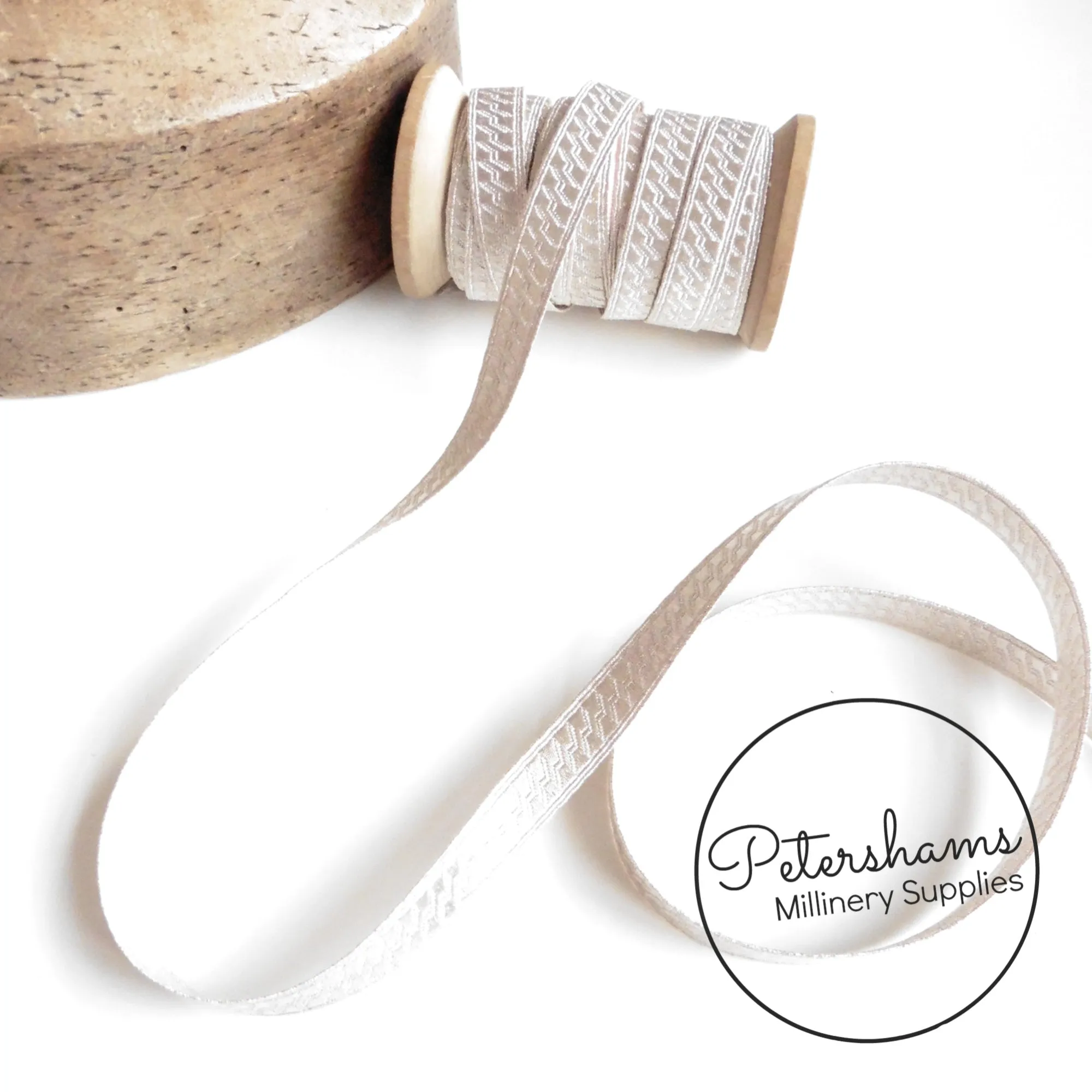 90% Silver Thread Lace Ribbon - 13mm Bias & Strand