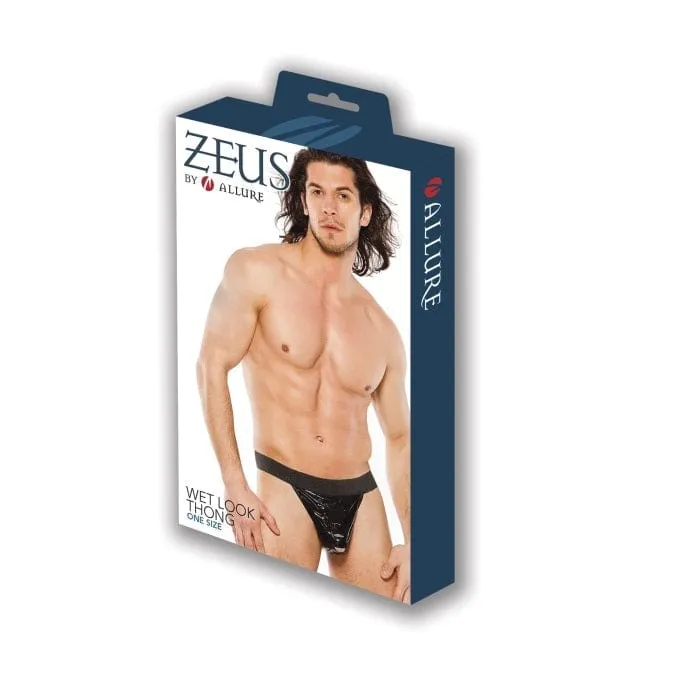 Allure Lingerie Zeus Wet Look Thong One Size