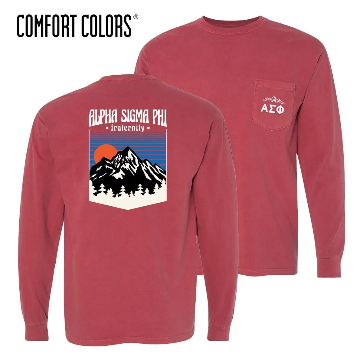 Alpha Sig Comfort Colors Long Sleeve Retro Alpine Tee