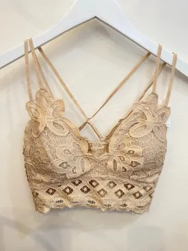 Ava Lace Bralette - Light taupe