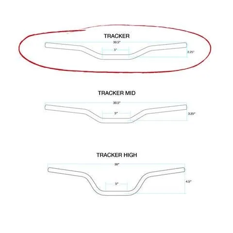 BILTWELL Handlebars Tracker 1" Mid - Chrome