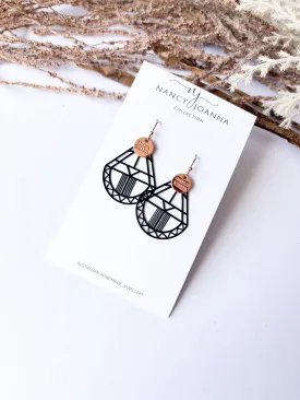 Black Deco Delight Lace Earrings