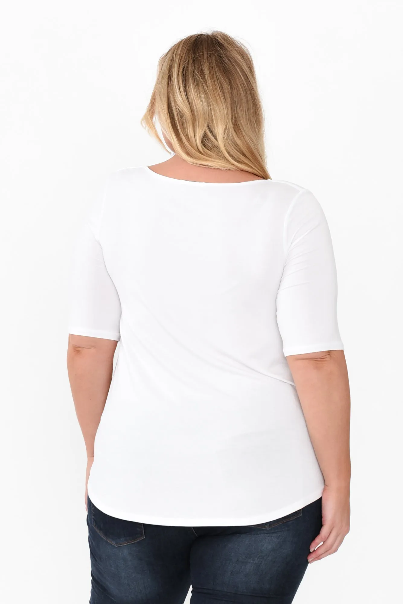 Buttery White Half Sleeve Tee