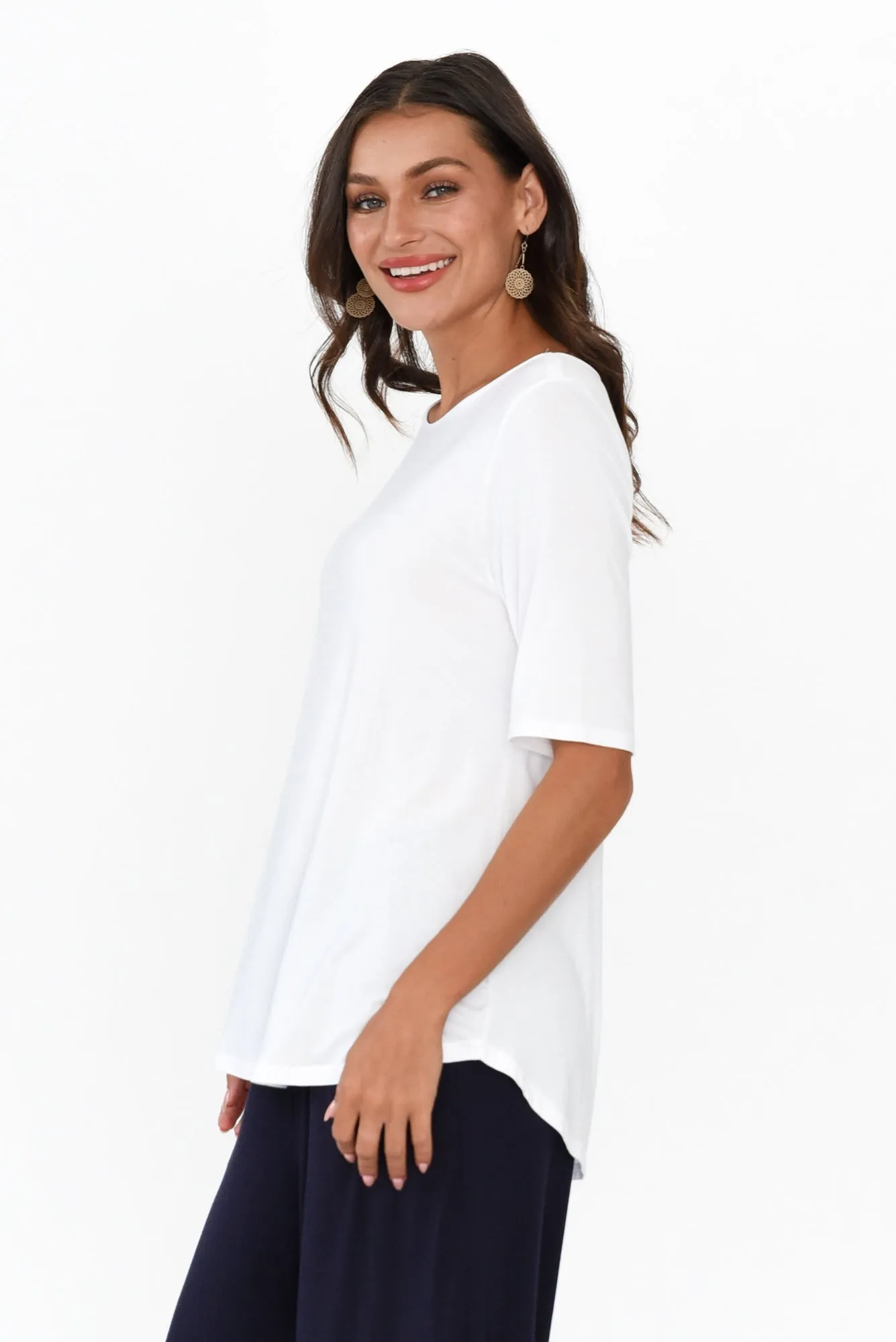 Buttery White Half Sleeve Tee