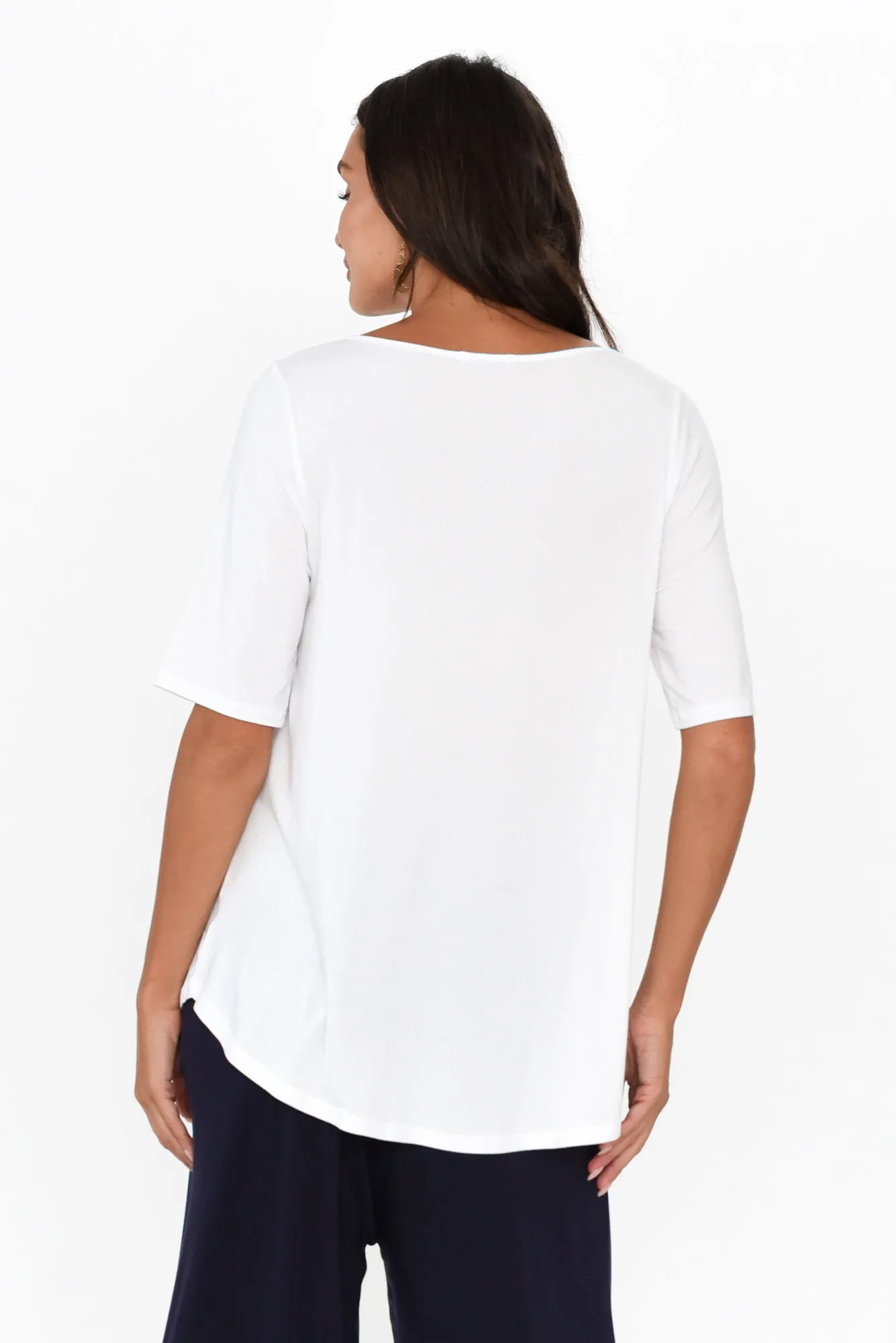 Buttery White Half Sleeve Tee