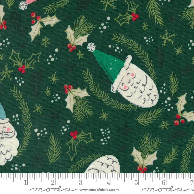 Cozy Wonderland - Jolly St Nick in Pine - 45590 23 - Half Yard