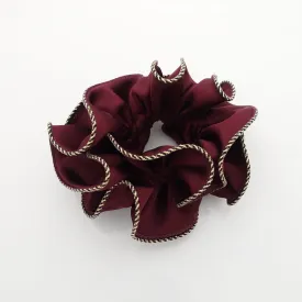 dazzling golden thread trim satin scrunchies women unique hair elastic scrunchy