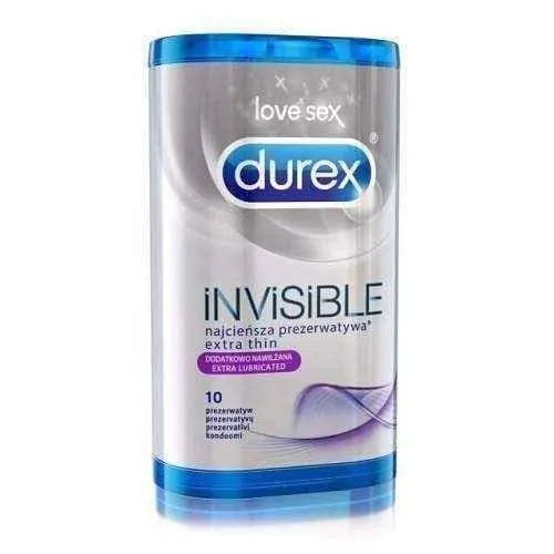 DUREX Invisible condoms extra lubricated x 10 pieces - Invisible Condom