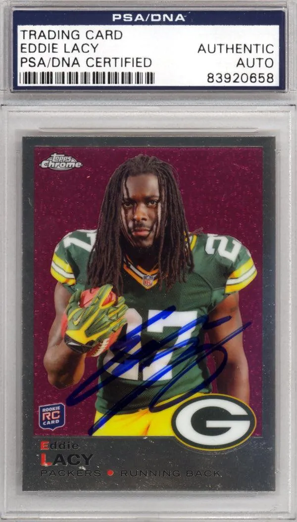 Eddie Lacy Autographed 2013 Topps Chrome Rookie Card #4 Green Bay Packers PSA/DNA #83920658