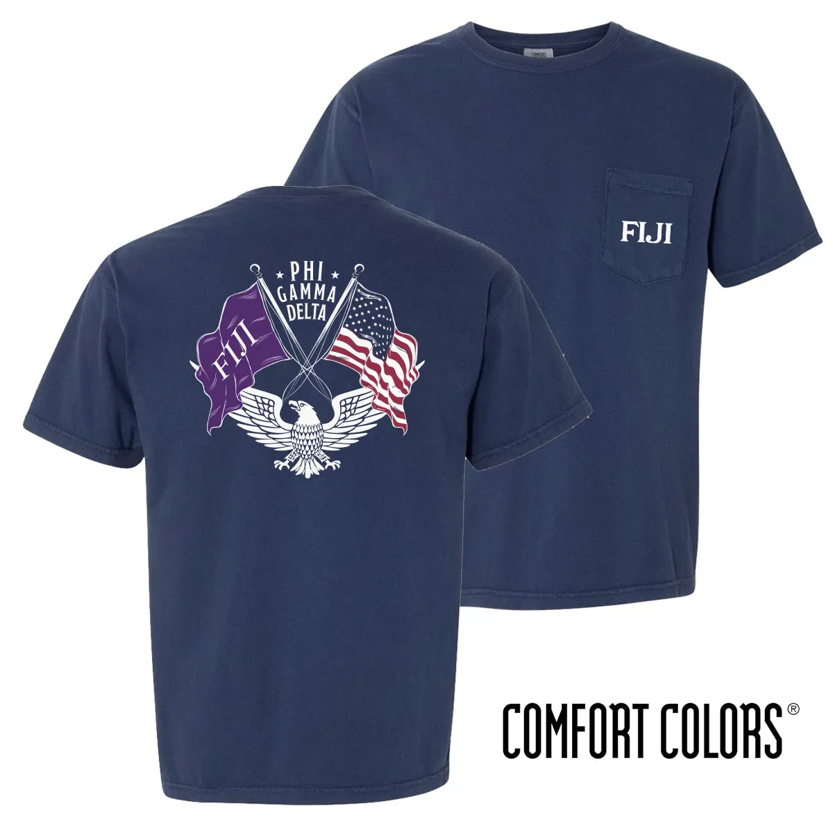 FIJI Comfort Colors Navy Patriot tee