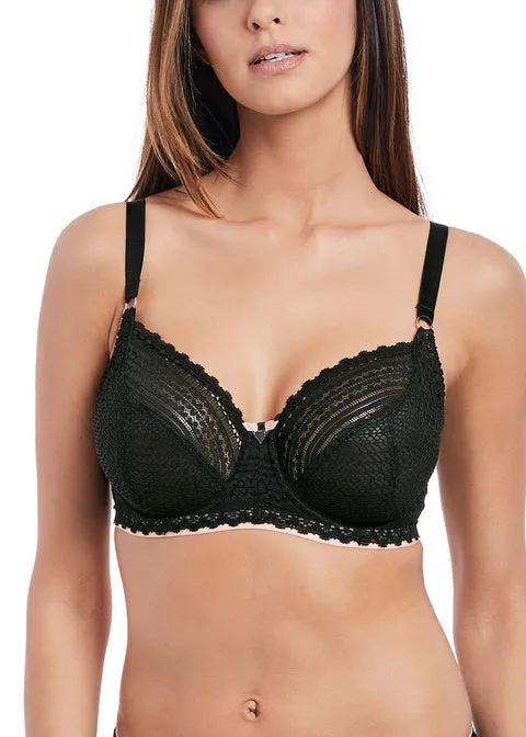 Freya Daisy Lace Underwire Balcony Bra in Noir | Black Freya Bra