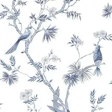 Galerie Classic Bird Trail Wallpaper Blue G78489