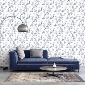 Galerie Classic Bird Trail Wallpaper Blue G78489