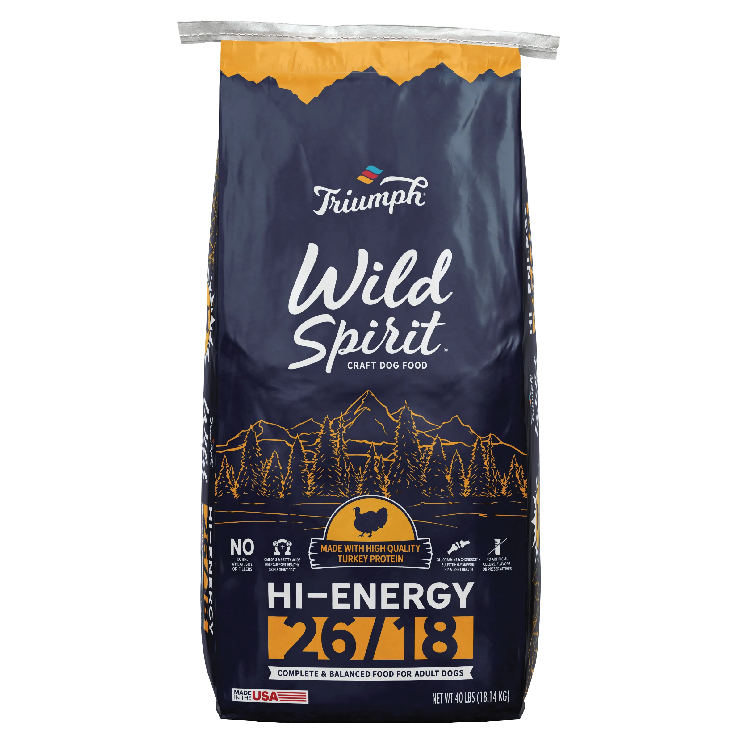 Hi-Energy 26/18 Dry Dog Food | 40 LB | Triumph