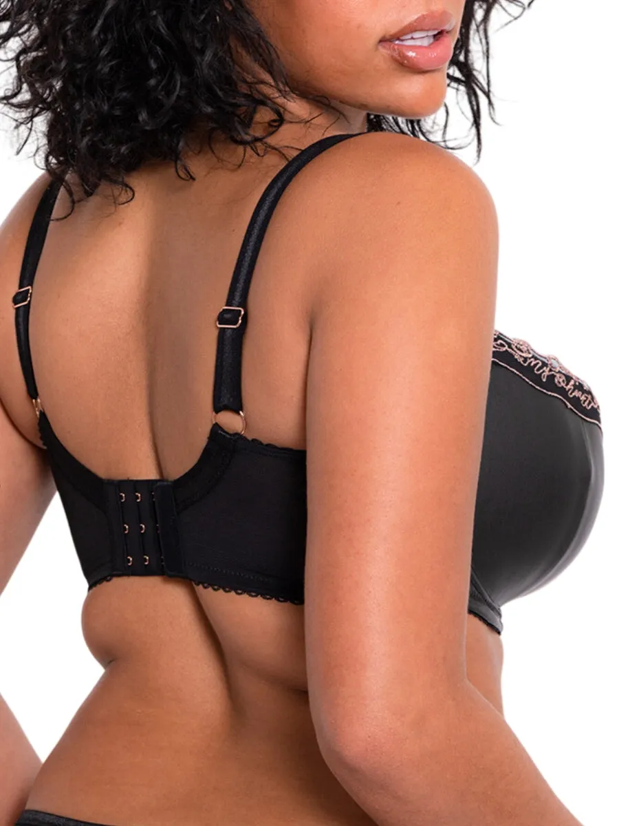 Key To My Heart Padded Half Cup Bra - Black