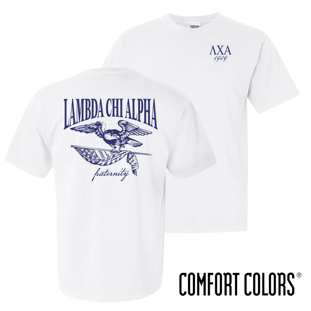 Lambda Chi Comfort Colors Freedom White Short Sleeve Tee