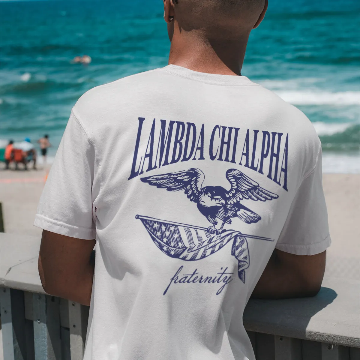 Lambda Chi Comfort Colors Freedom White Short Sleeve Tee