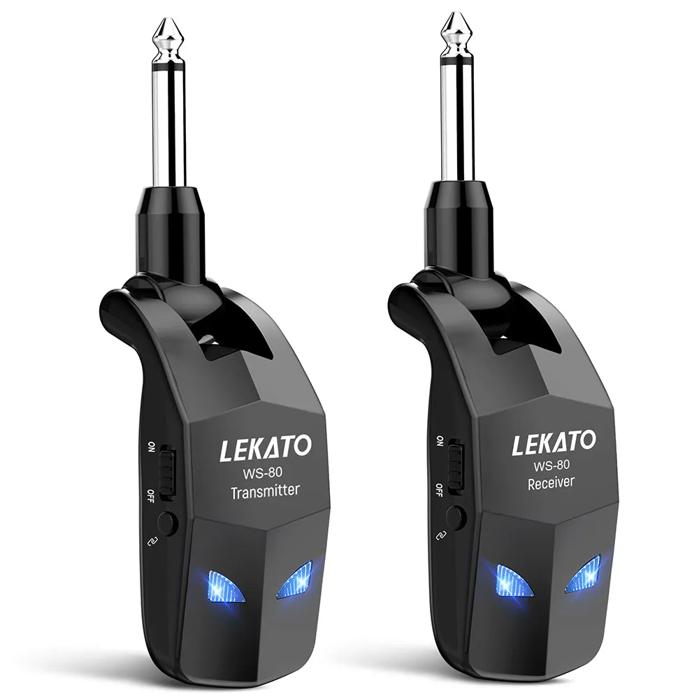 LEKATO WS-80 2.4G Wireless Guitar System Transmitter Receiver