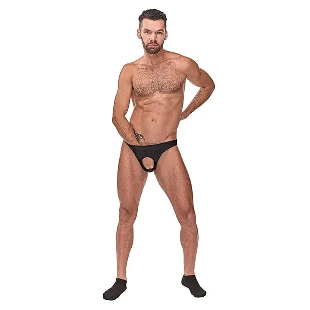 Male Power - Nylon Spandex Pouchless Brief Underwear O/S (Black)