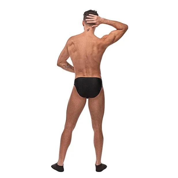 Male Power - Nylon Spandex Pouchless Brief Underwear O/S (Black)