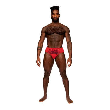 Male Power Sassy Lace Bikini Solid Pouch