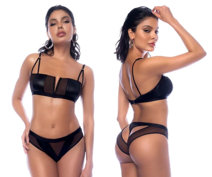 Mapale 2768 Two Piece Lingerie Set Color Wet Look Black