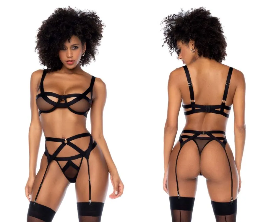 Mapale 2774 Three Piece Lingerie Set Color Black