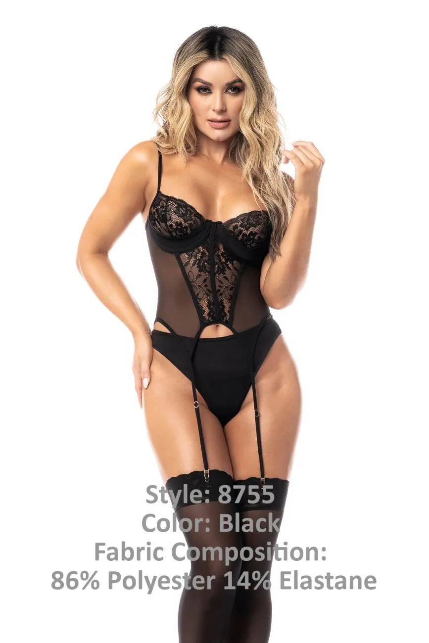 Mapale 8755 Two Piece Lingerie Set Color Black