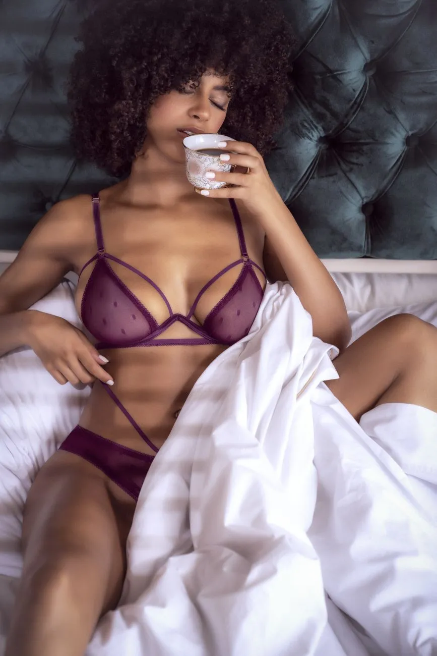 Mapale 8870 Two Piece Lingerie Set Color Wine