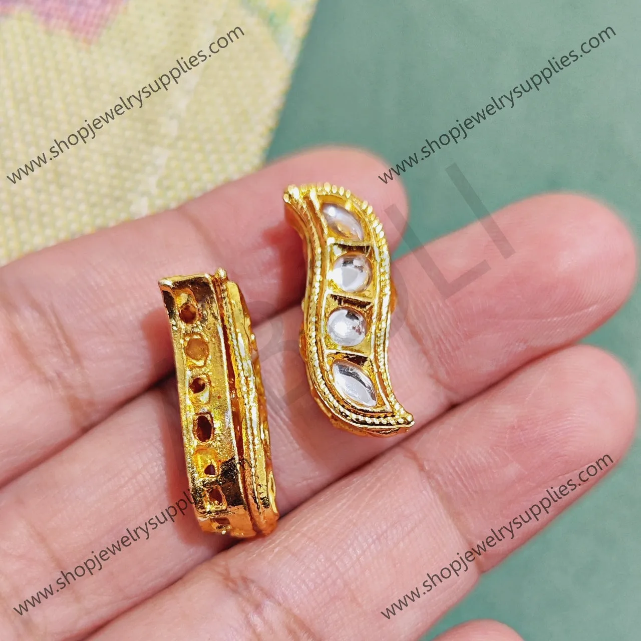 Meenakari kundan for invisible necklace affordable artificial stone 1 piece IAJK03