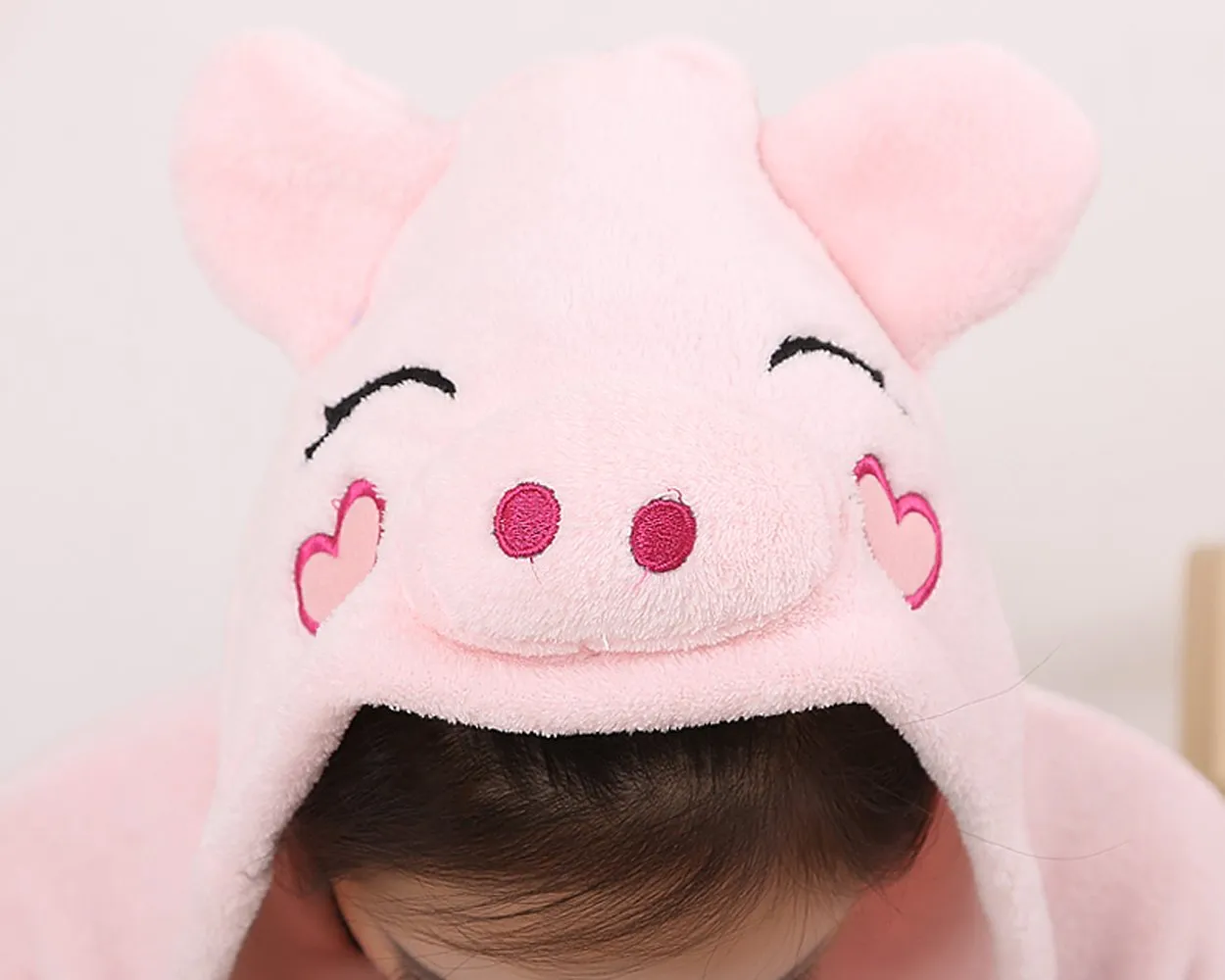 One Size One Piece Pig Pyjama - Pink