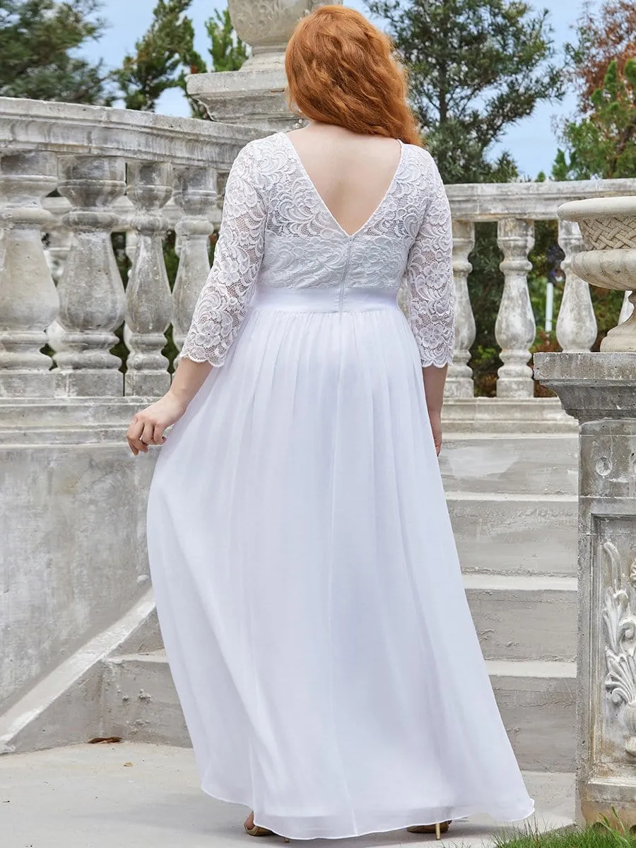 Outdoor Casual Lace & Chiffon Wedding Dress for Eloping