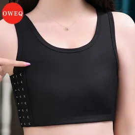 OWEQ Women Breast Binder Tomboy Corset Trans Vest Side Buckle Short Top Binder Transboy Chest Tomboy Wrap Bandage Underwear