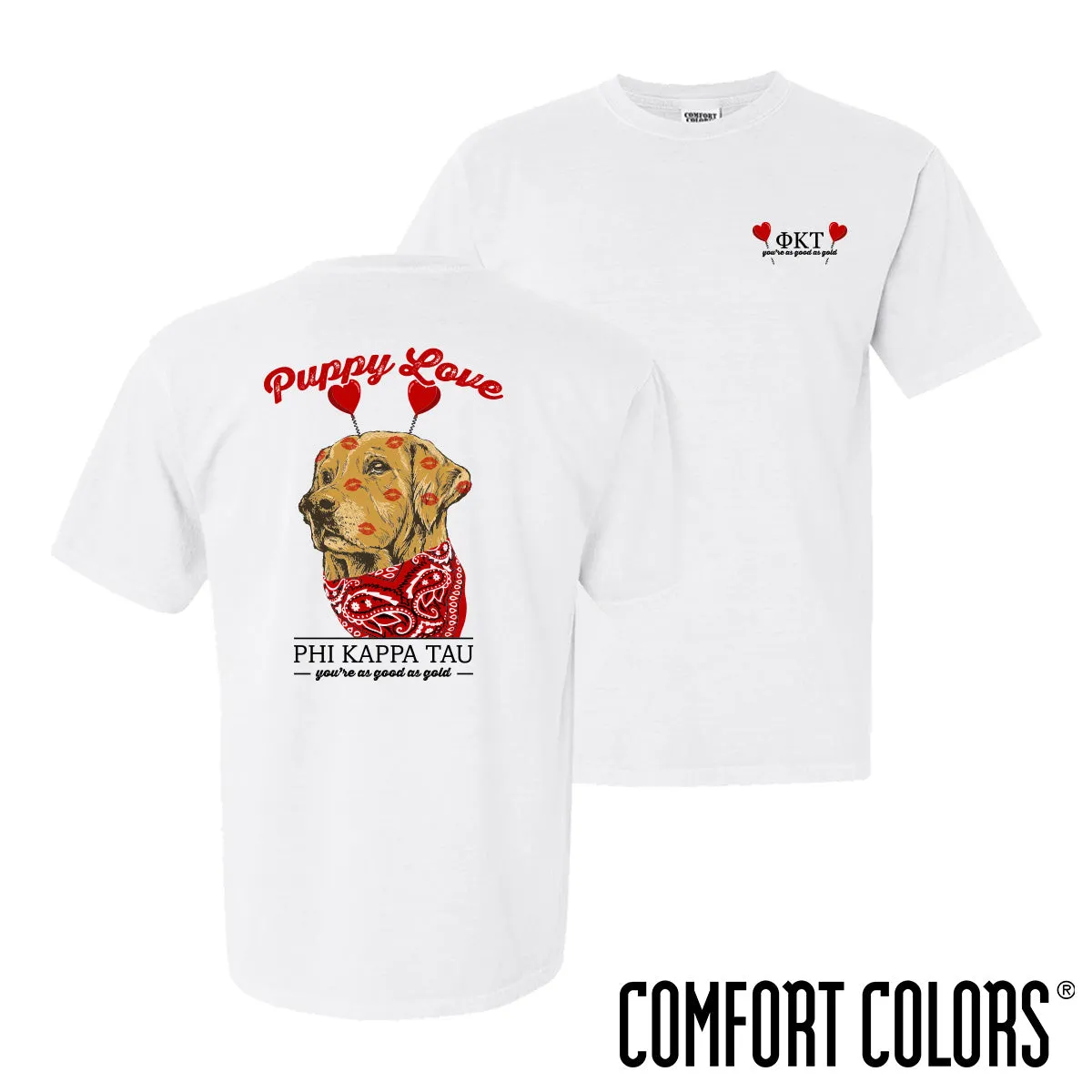 Phi Tau Comfort Colors Puppy Love Short Sleeve Tee