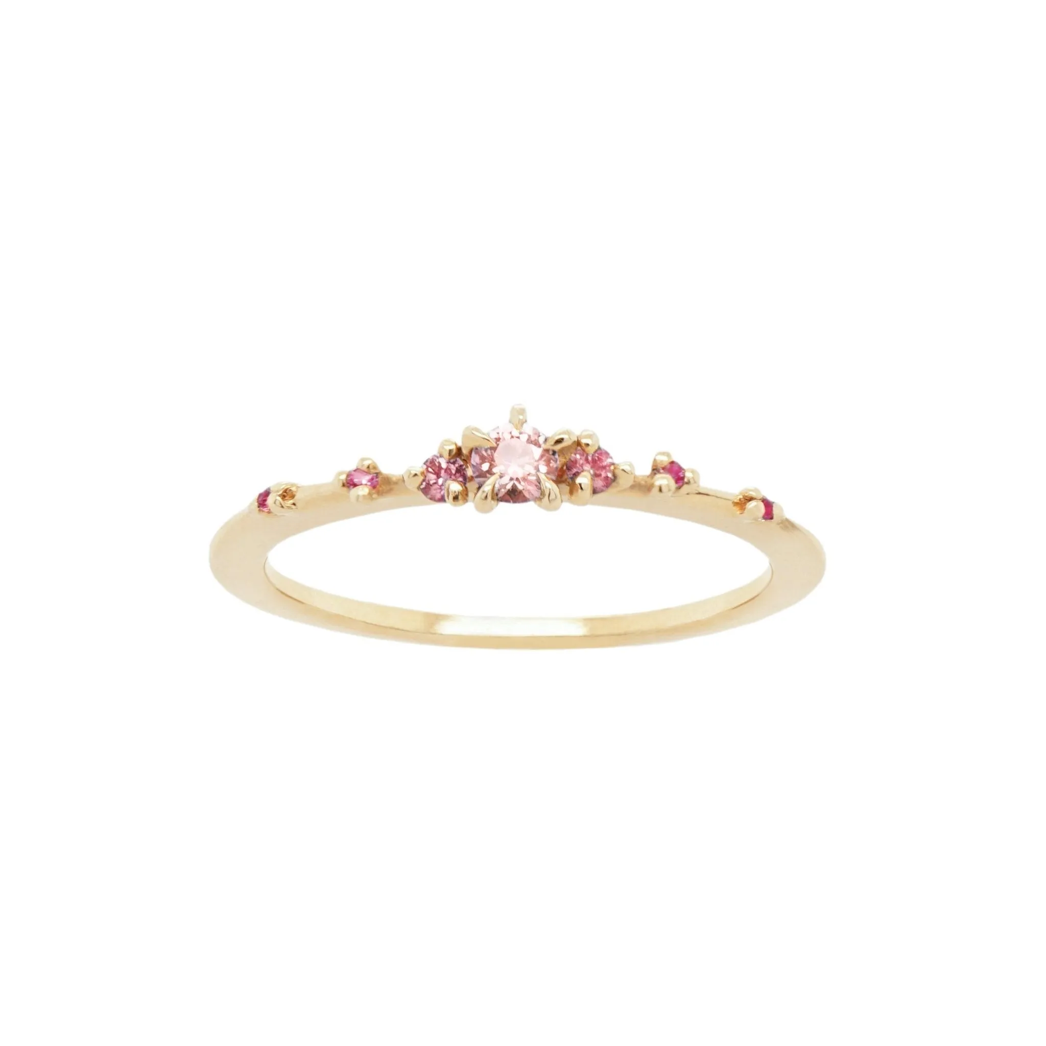 Pink Sapphire Gradient Water Lily Ring