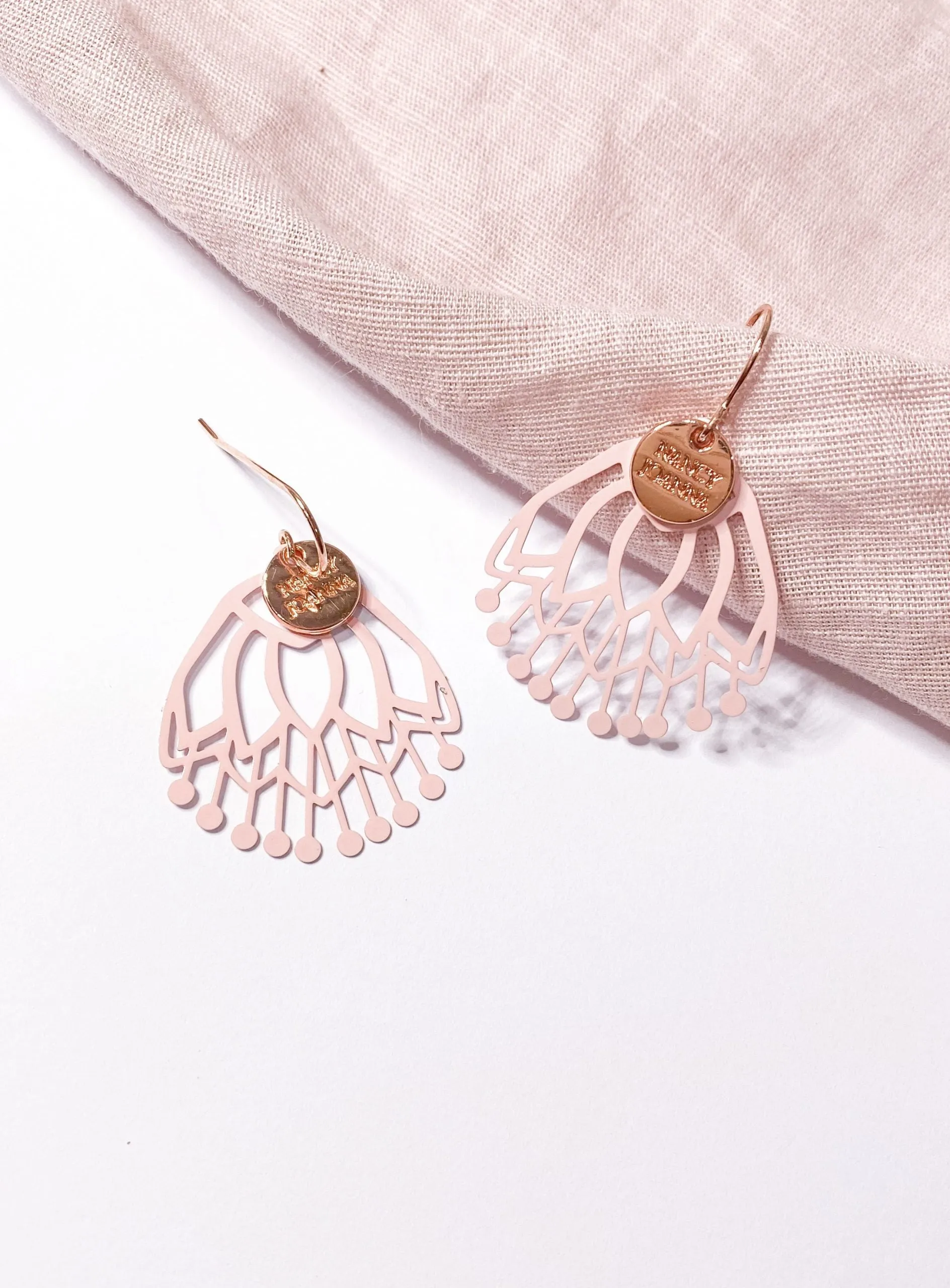 Pink Wattle Wonder Lace Earrings