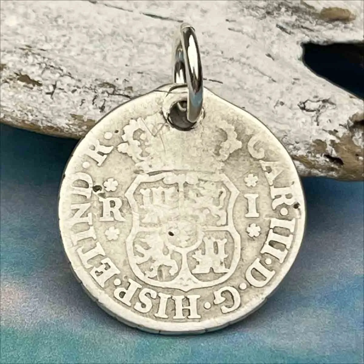 Pirate Chic Silver 1 Reale Spanish Pillar Dollar Dated 1769 - the Legendary "Piece of Eight" Pendant | Artifact #8848