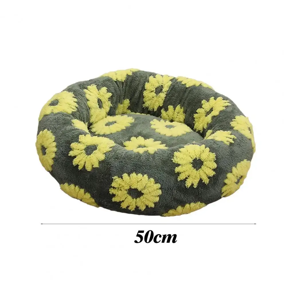 Quality Round Donut Dog Bed – Anxiety Calming Plush Bed with Anti-Slip for Small Dogs & Cats