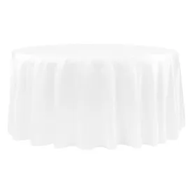 Round 108" Lamour Satin Tablecloth - White