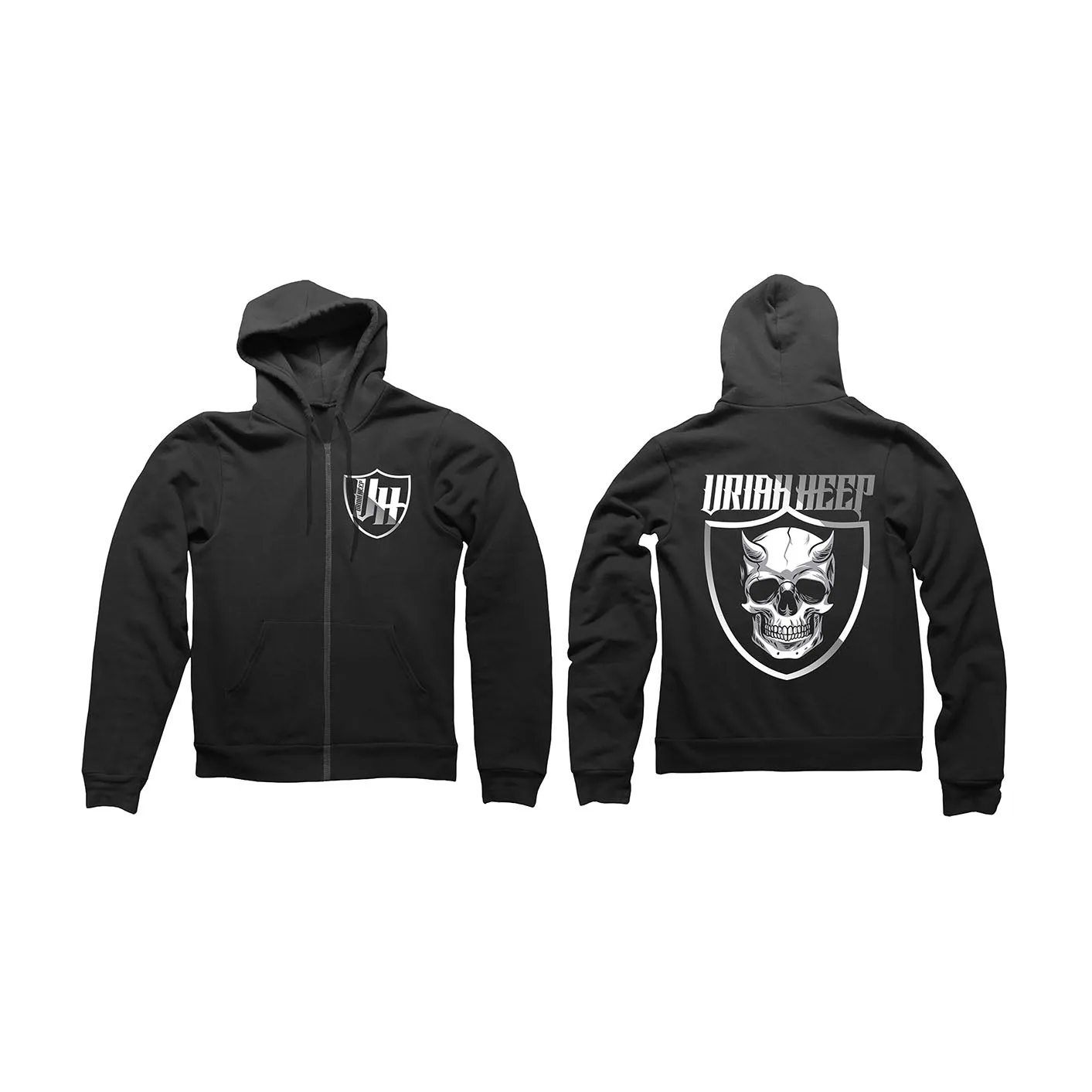 Shield Zip Hoody Black