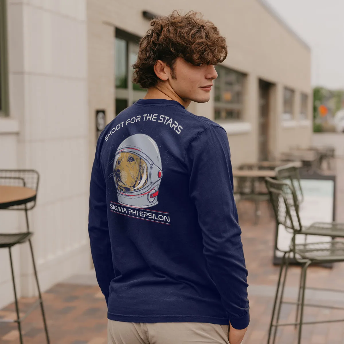 SigEp Comfort Colors Astronaut Retriever Long Sleeve Tee