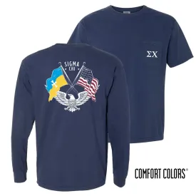 Sigma Chi Comfort Colors Navy Patriot tee