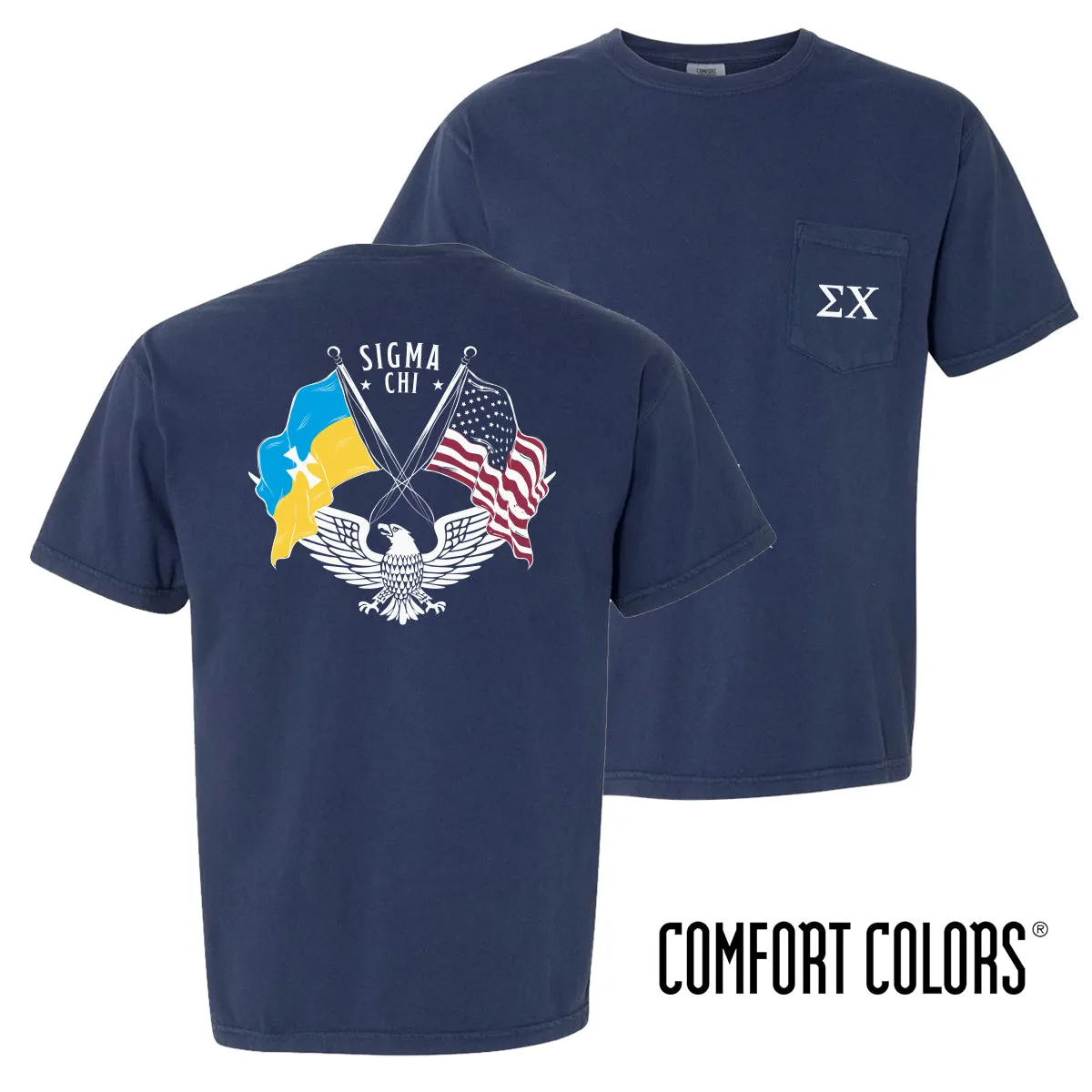 Sigma Chi Comfort Colors Navy Patriot tee