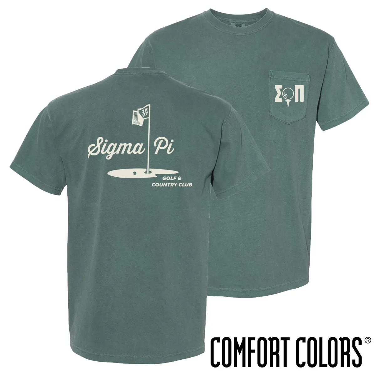 Sigma Pi Comfort Colors Par For The Course Short Sleeve Tee