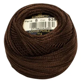 Size 8 Pearl Cotton Ball in Color 938 ~ Ultra Dark Coffee Brown